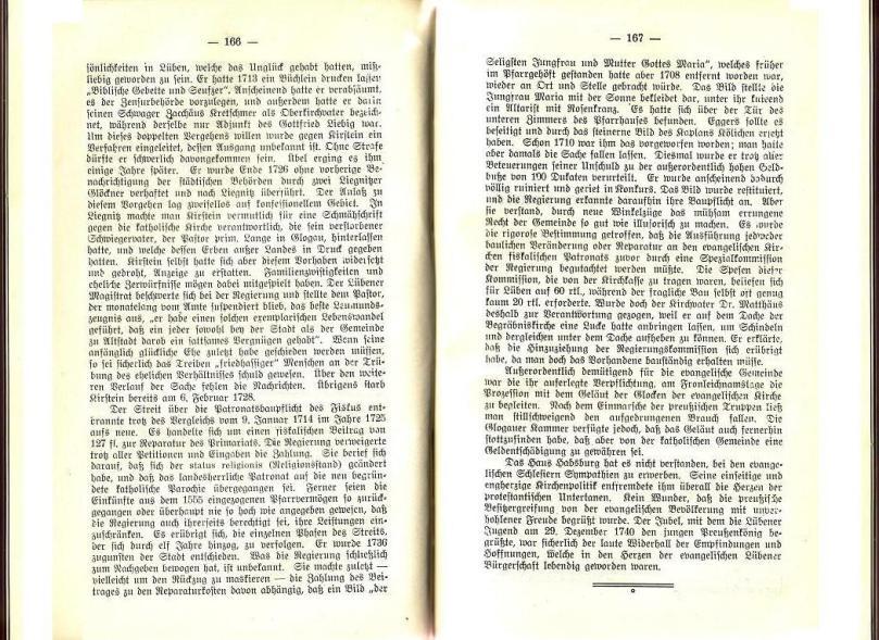 Konrad Klose, Geschichte der Stadt Lüben, Verlag Kühn Lüben, 1924, S. 166/167