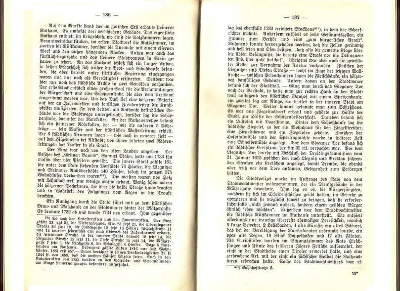 Konrad Klose, Geschichte der Stadt Lüben, Verlag Kühn Lüben, 1924, S. 186/187