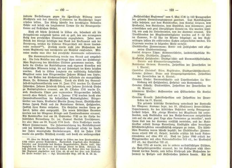 Konrad Klose, Geschichte der Stadt Lüben, Verlag Kühn Lüben, 1924, S. 192/193