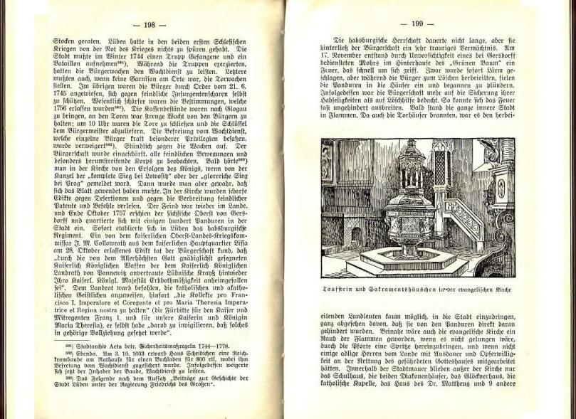 Konrad Klose, Geschichte der Stadt Lüben, Verlag Kühn Lüben, 1924, S. 198/199