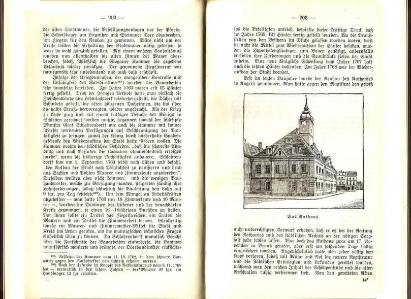 Konrad Klose, Geschichte der Stadt Lüben, Verlag Kühn Lüben, 1924, S. 202/203