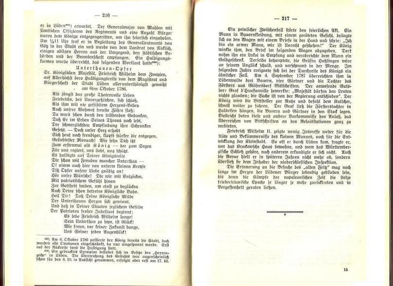 Konrad Klose, Geschichte der Stadt Lüben, Verlag Kühn Lüben, 1924, S. 216/217