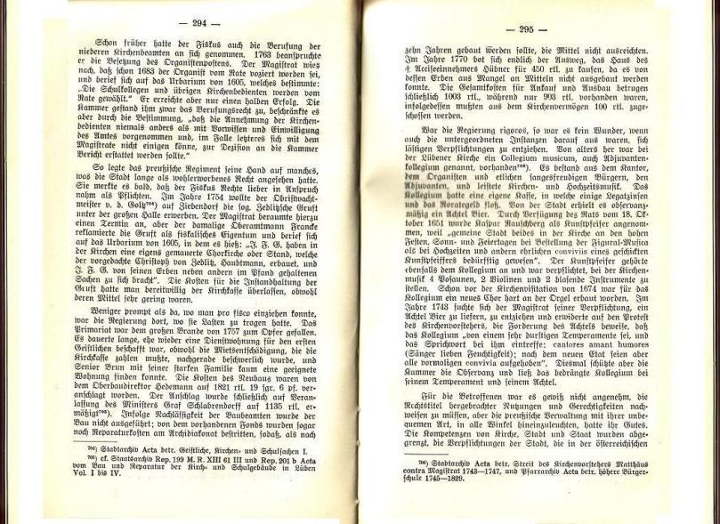 Konrad Klose, Geschichte der Stadt Lüben, Verlag Kühn Lüben, 1924, S. 294/295