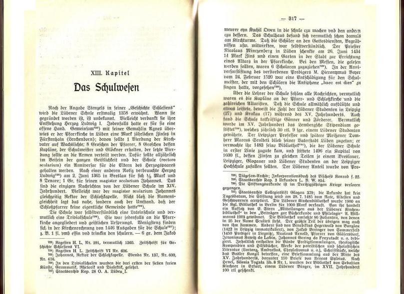 Konrad Klose, Geschichte der Stadt Lüben, Verlag Kühn Lüben, 1924, S. 316/317