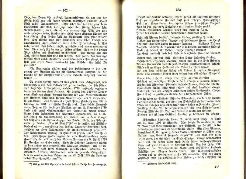 Konrad Klose, Geschichte der Stadt Lüben, Verlag Kühn Lüben, 1924, S. 362/363