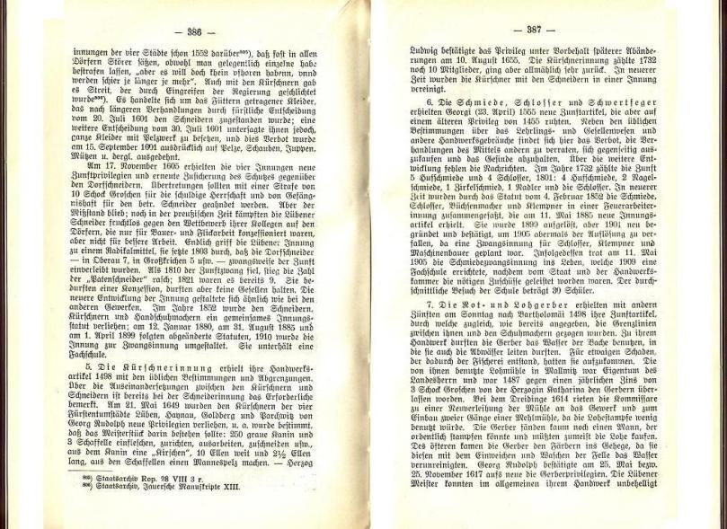 Konrad Klose, Geschichte der Stadt Lüben, Verlag Kühn Lüben, 1924, S. 386/387