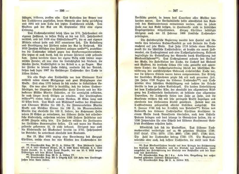 Konrad Klose, Geschichte der Stadt Lüben, Verlag Kühn Lüben, 1924, S. 396/397