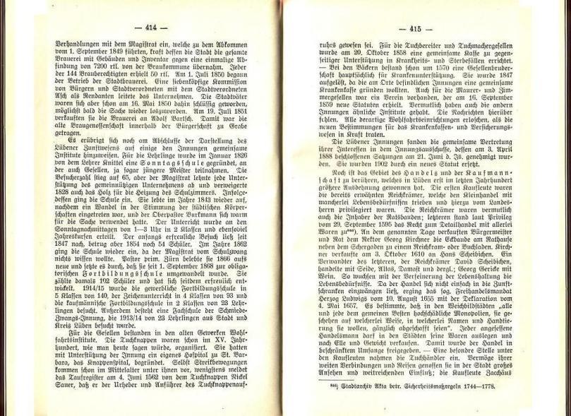 Konrad Klose, Geschichte der Stadt Lüben, Verlag Kühn Lüben, 1924, S. 414/415