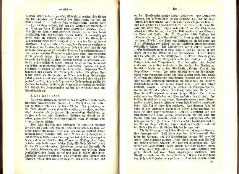 Konrad Klose, Geschichte der Stadt Lüben, Verlag Kühn Lüben, 1924, S. 424/425