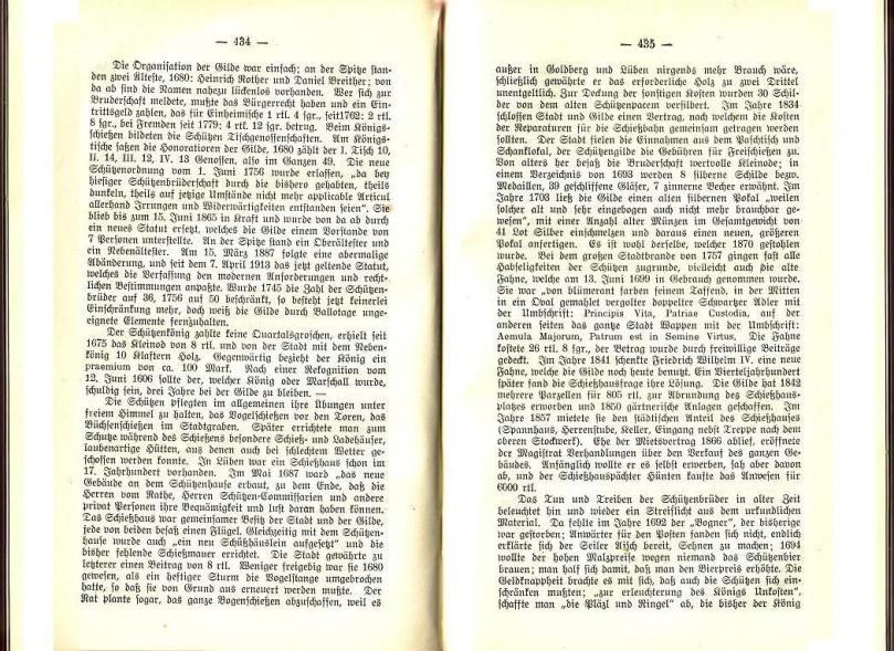 Konrad Klose, Geschichte der Stadt Lüben, Verlag Kühn Lüben, 1924, S. 434/435