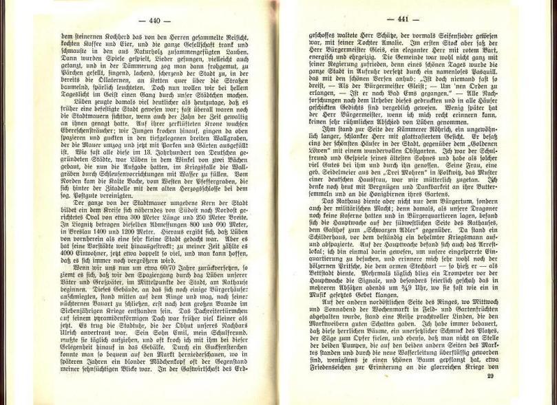 Konrad Klose, Geschichte der Stadt Lüben, Verlag Kühn Lüben, 1924, S. 440/441