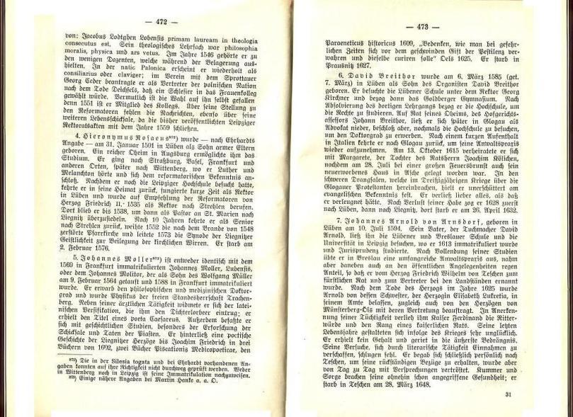 Konrad Klose, Geschichte der Stadt Lüben, Verlag Kühn Lüben, 1924, S. 472/473