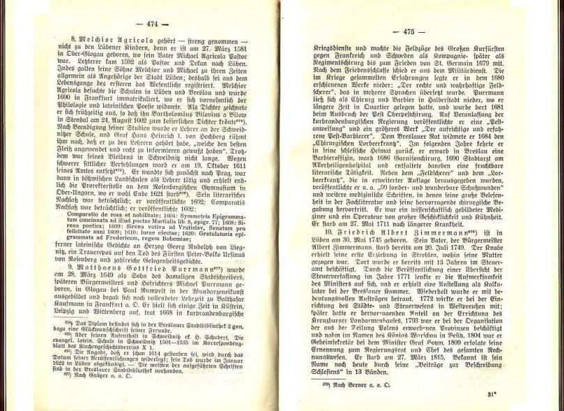 Konrad Klose, Geschichte der Stadt Lüben, Verlag Kühn Lüben, 1924, S. 474/475