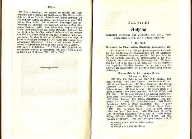 Konrad Klose, Geschichte der Stadt Lüben, Verlag Kühn Lüben, 1924, S. 480/481
