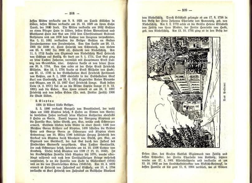 Konrad Klose, Geschichte der Stadt Lüben, Verlag Kühn Lüben, 1924, S. 508/509