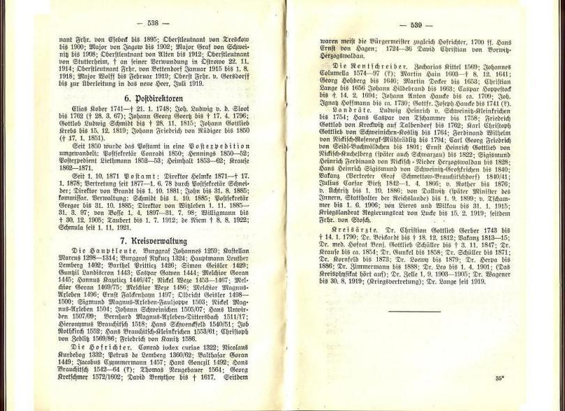 Konrad Klose, Geschichte der Stadt Lüben, Verlag Kühn Lüben, 1924, S. 538/539