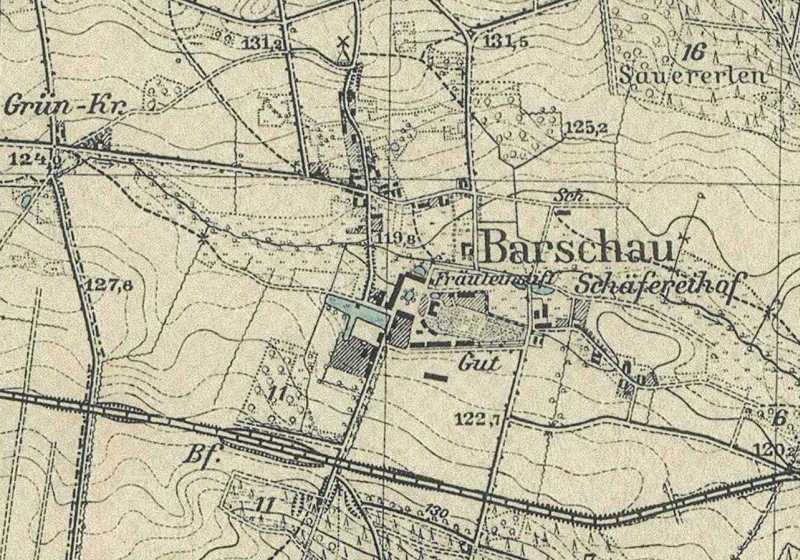 Barschau auf dem Messtischblatt 1933