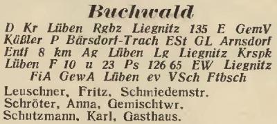 Buchwald in: Amtliches Landes-Adressbuch der Provinz Niederschlesien 1927