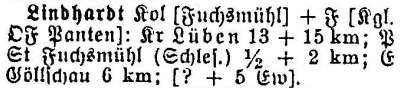 Schlesisches Ortschaftsverzeichnis 1913 - Lindhardt