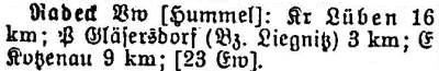 Gut Radeck  in: Alphabetisches Verzeichnis sämtlicher Ortschaften der Provinz Schlesien 1913