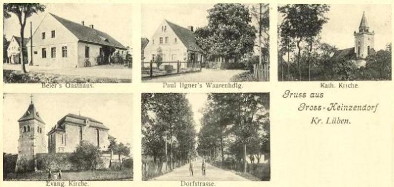 Beier's Gasthaus, Paul Ilgner's Warenhandlung, Katholische Kirche, Evangelische Kirche Heinzenburg, Dorfstraße