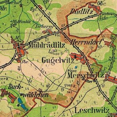 Gugelwitz auf der Kreiskarte Lüben 1935