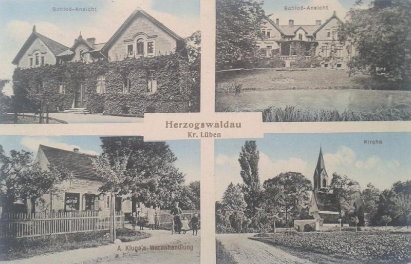 Schloss Nieder-Herzogswaldau, Warenhandlung A. Kluge, Evangelische Kirche