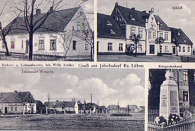 Bäckerei/Kolonialw. Willy Zeidler, Schloss, Wengeln, Kriegerdenkmal