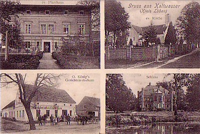 Evangelisches Pfarrhaus, evangelische Kirche, Oswald König's Gerichtskretscham, Schloss