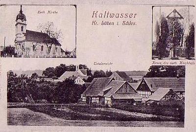 Kaltwasser, katholische Kirche, Kreuz des katholischen Kirchhofs, Totalansicht