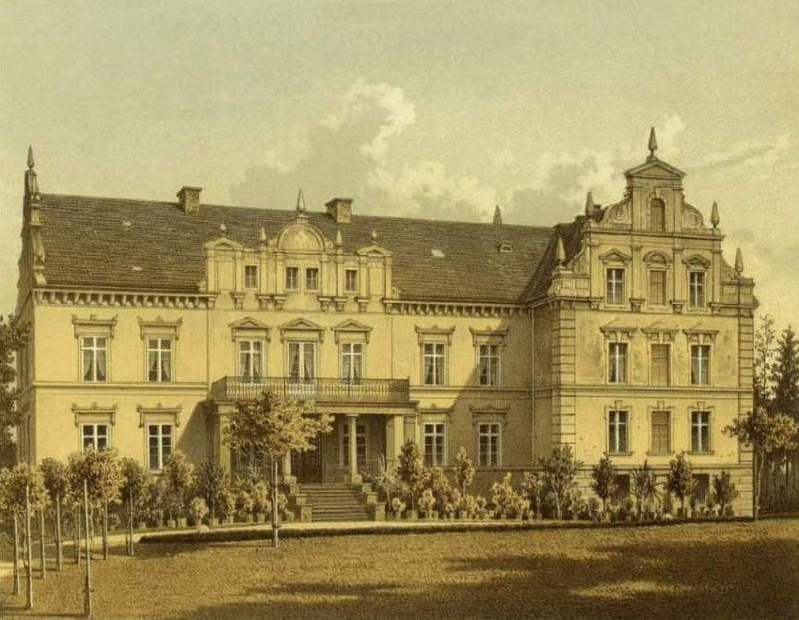 Lithographie aus der Sammlung Duncker: Schloss Kniegnitz