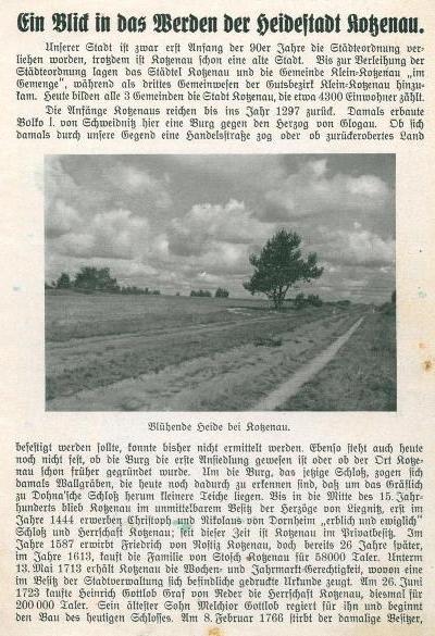 Beilage zum Kotzenauer Stadtblatt vom 24.8.1935, Seite 1