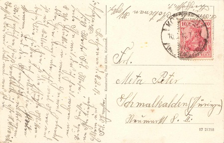 Postkarte vom 8.2.1919