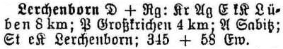 Lerchenborn in: Alphabetisches Verzeichnis sämtlicher Ortschaften der Provinz Schlesien 1913