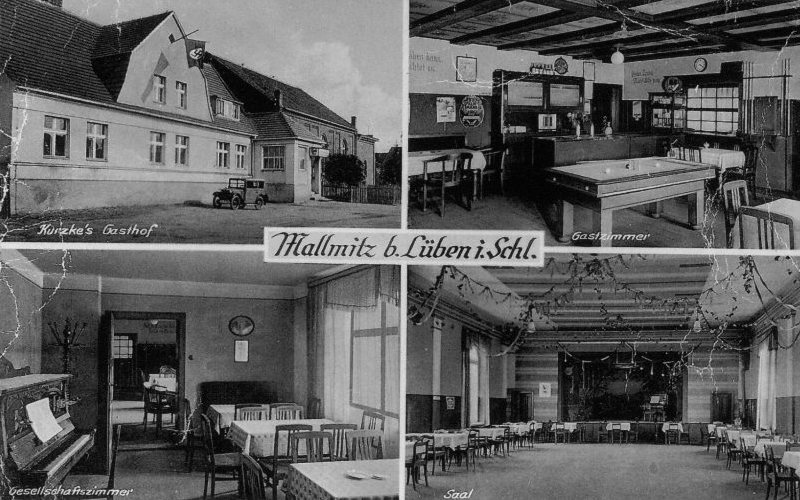 Gasthof zum Stern von Erich Kurzke in Mallmitz im Jahr 1942