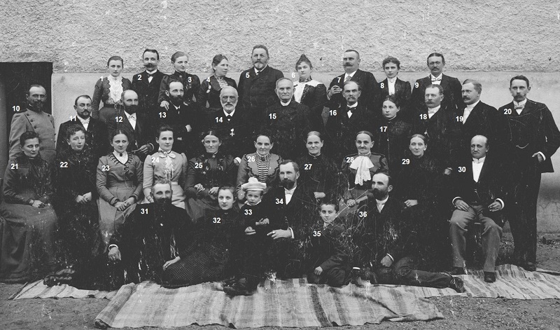 Familienfeier der Mallmitzer Rothe-Familie 1902 in Lüben