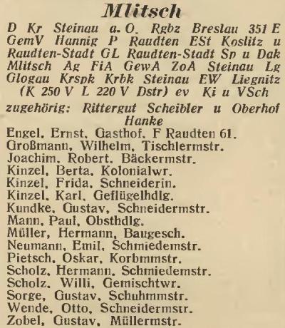 Michelsdorf in: Amtliches Landes-Adressbuch der Provinz Niederschlesien 1927