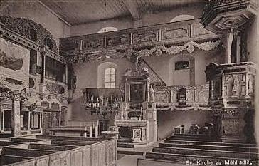 Blick ins Innere der Evangelischen Kirche zu Mühlrädlitz