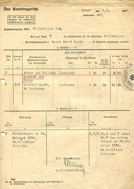 Siedlungsbescheid 1938