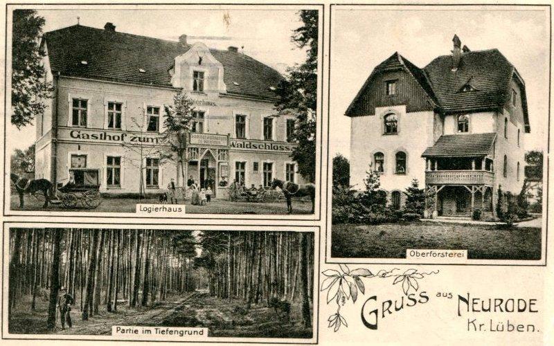 Logierhaus, Gasthof zum Waldschloss, Neue Oberförsterei, Partie am Tiefengrund