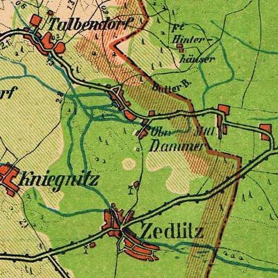 Ober Dammer auf der Kreiskarte Lüben 1935