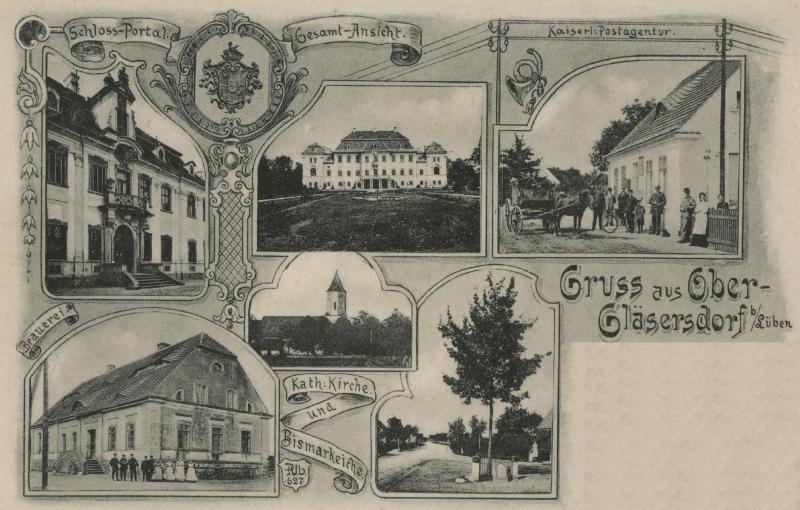 Schloss - Portal und Gesamtansicht, Kaiserliche Postagentur, Brauerei, Katholische Kirche, Bismarck-Eiche