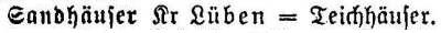 Sandhäuser in: Alphabetisches Verzeichnis sämtlicher Ortschaften der Provinz Schlesien 1913