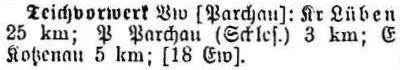 Teichvorwerk in: Alphabetisches Verzeichnis sämtlicher Ortschaften der Provinz Schlesien 1913