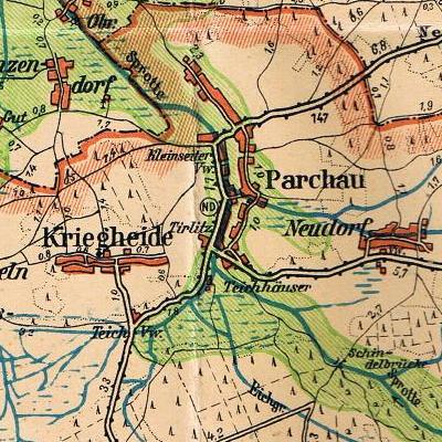 Parchau auf der Kreiskarte Lüben 1935