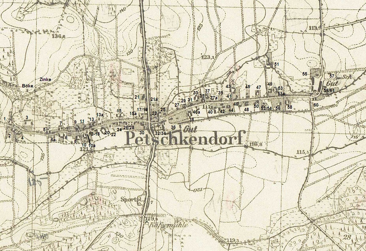 Dorfplan Petschkendorf