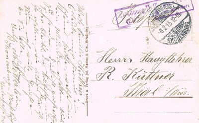 Feldpostkarte von Max Vetterlein vom 6.2.1915