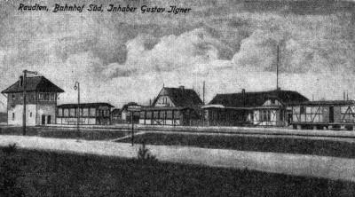 Bahnhof Raudten-Stadt bzw. Raudten-Süd 1928