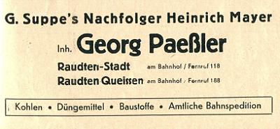 Kohlen, Düngemittel, Baustoffe, Georg Paeßler