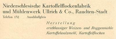 Kartoffelfabrik und Mühlenwerk Ullrich & Co.